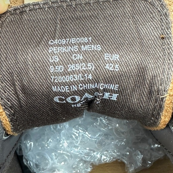 Coach Perkins Mens Leather Sneakers Saddle Brown Size 9.5 - Picture 12 of 16